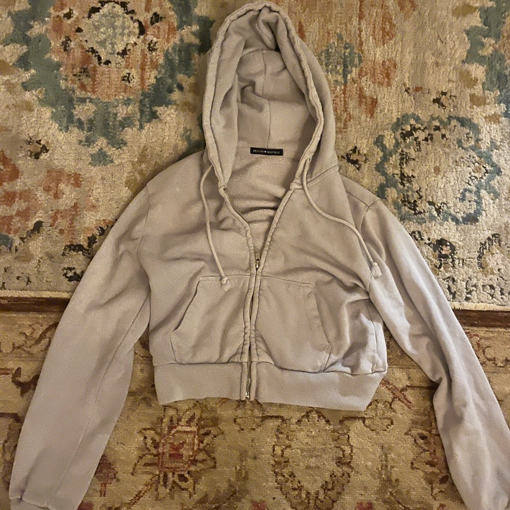 Lilac cropped Brandy Melville hoodie